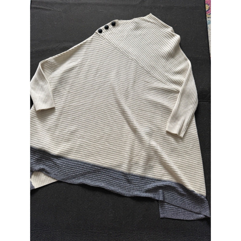 Rag & Bone Raenna Sweater Sz XS 100% Extra Fine Merino Wool Poncho Asymmetrical